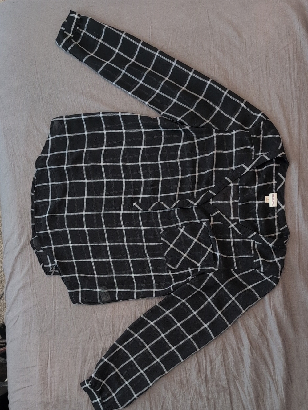 Black Windowpane Grid Blouse - Merona